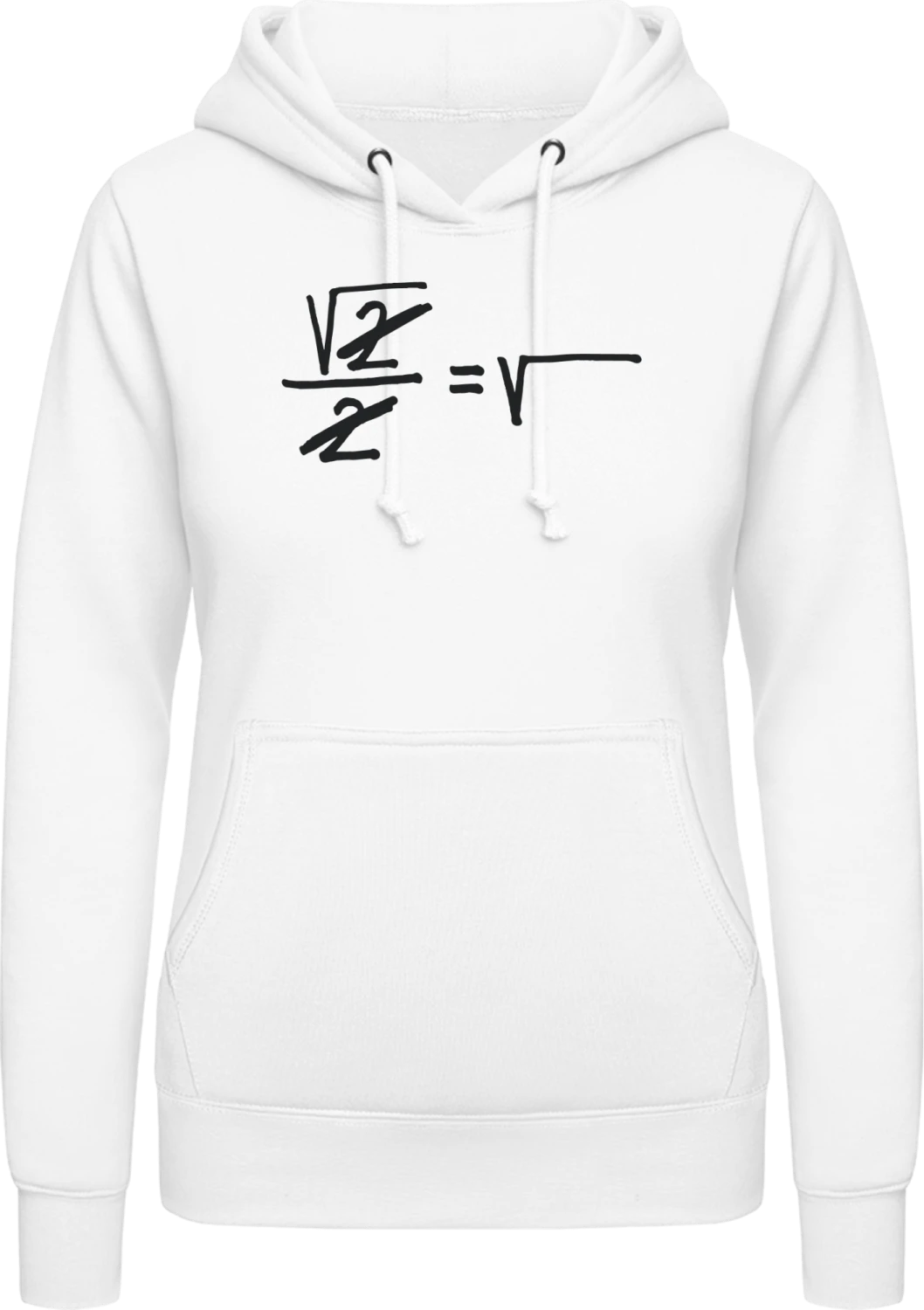 Math - Arctic white AWDis ladies hoodie - Front