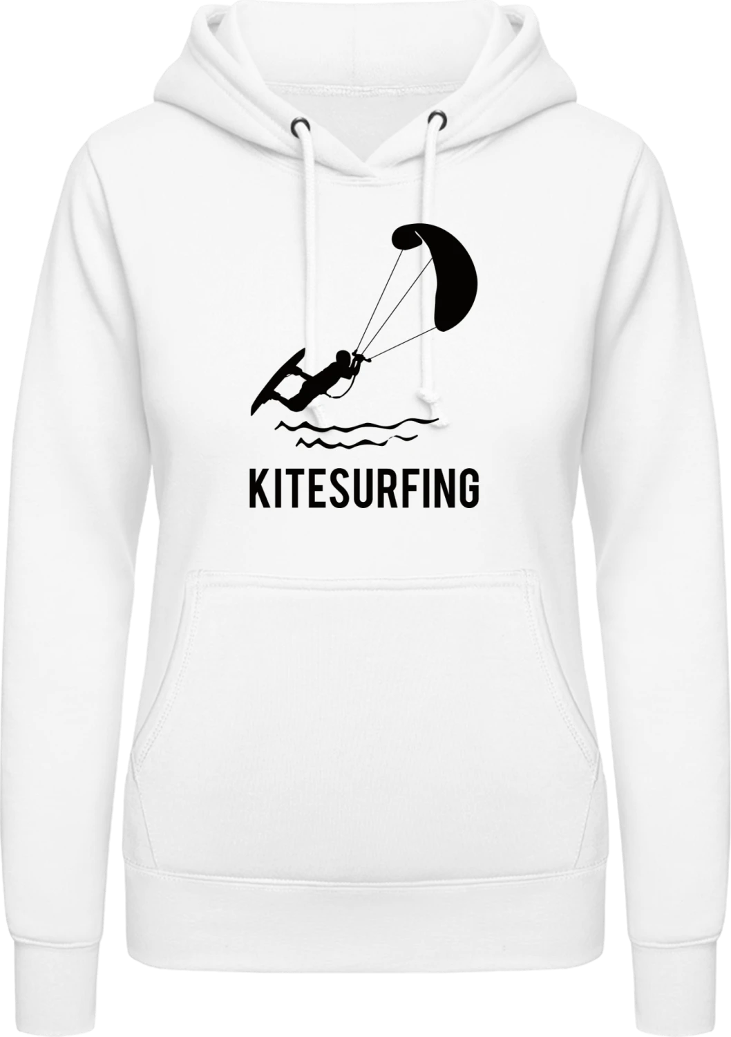 Kitesurfing Logo - Arctic white AWDis ladies hoodie - Front