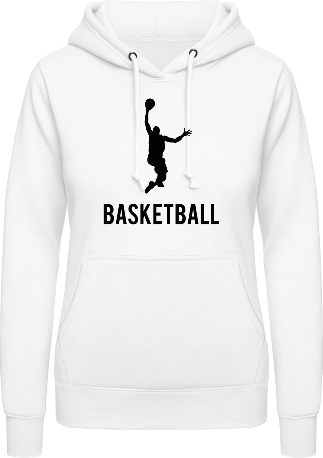 Basketball Dunk Silhouette - Arctic white AWDis ladies hoodie - Front