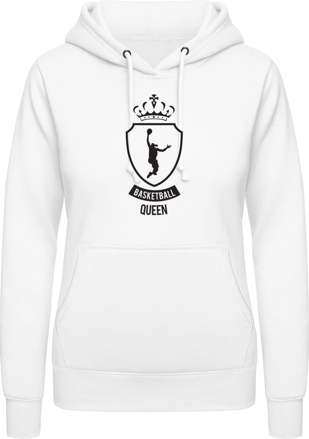 Basketball Queen - Arctic white AWDis ladies hoodie - Front