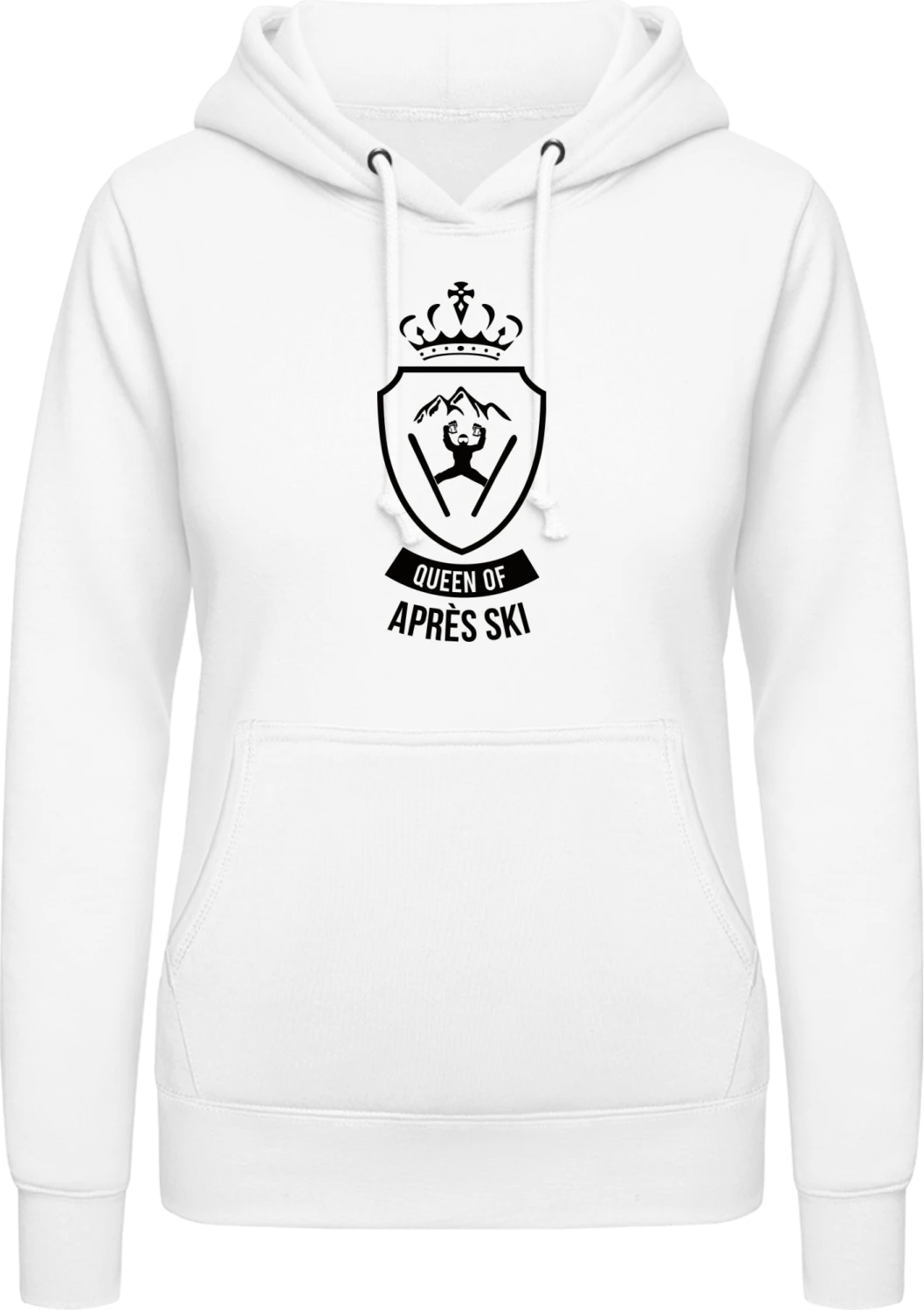 Queen Of Après Ski - Arctic white AWDis ladies hoodie - Front