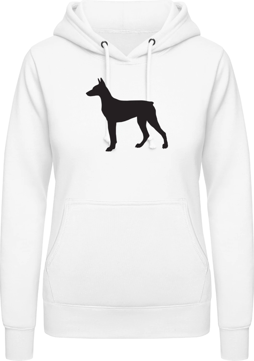 Doberman - Arctic white AWDis ladies hoodie - Front