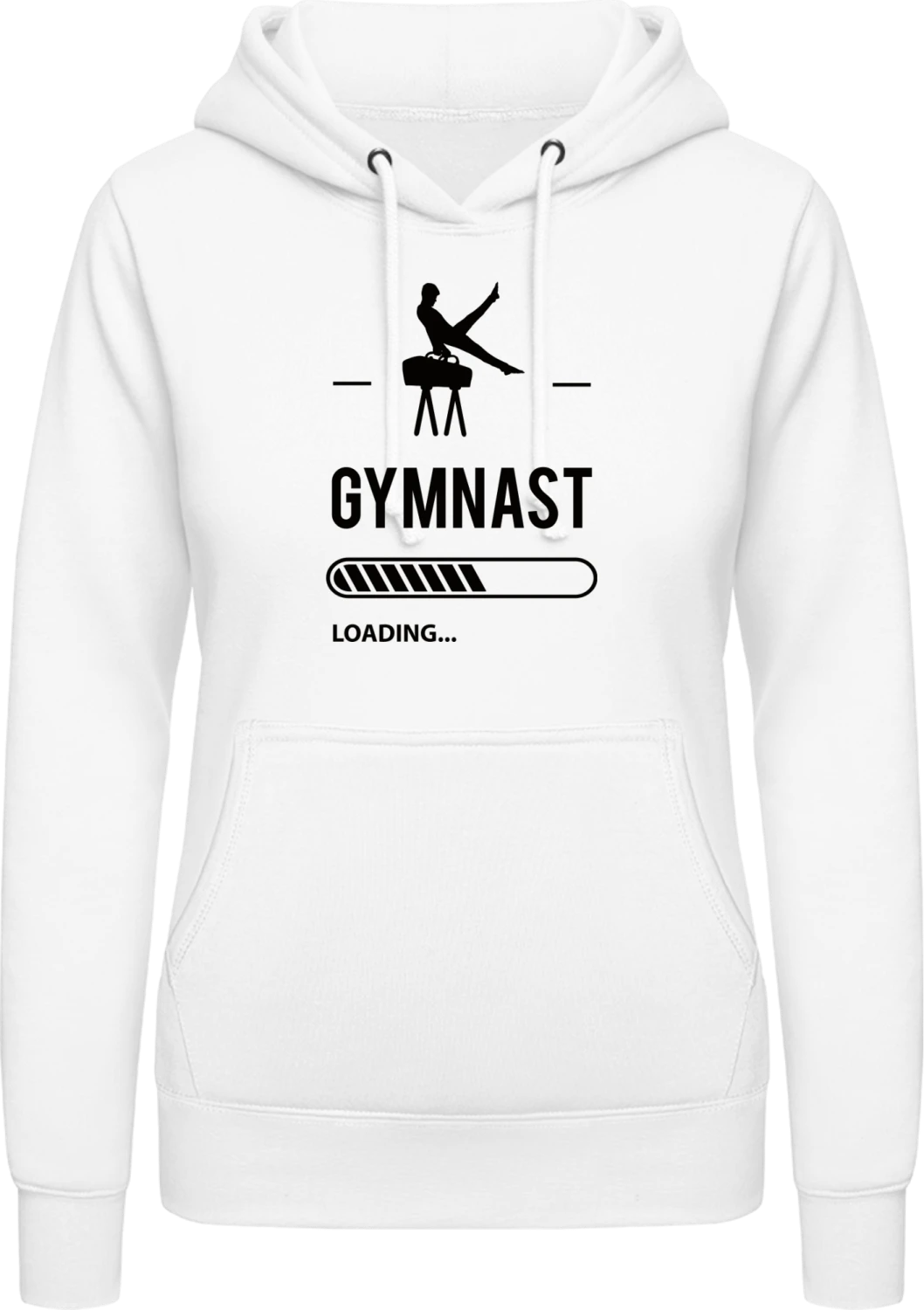 Gymnast Loading - Arctic white AWDis ladies hoodie - Front