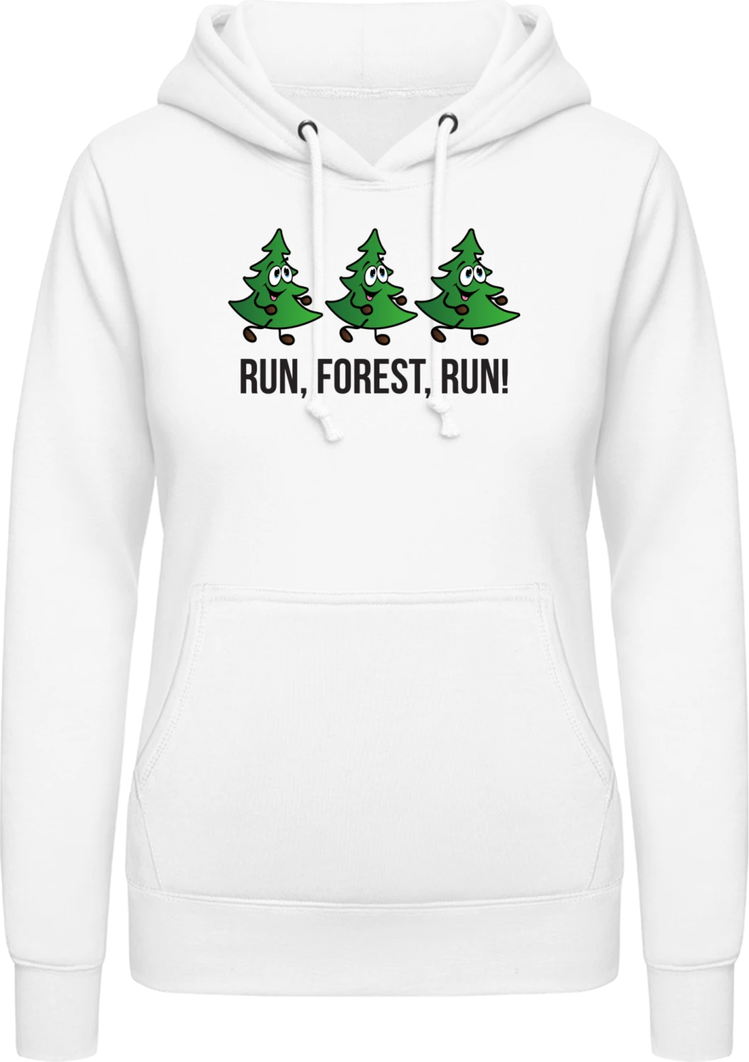 Run, Forest, Run! - Arctic white AWDis ladies hoodie - Front