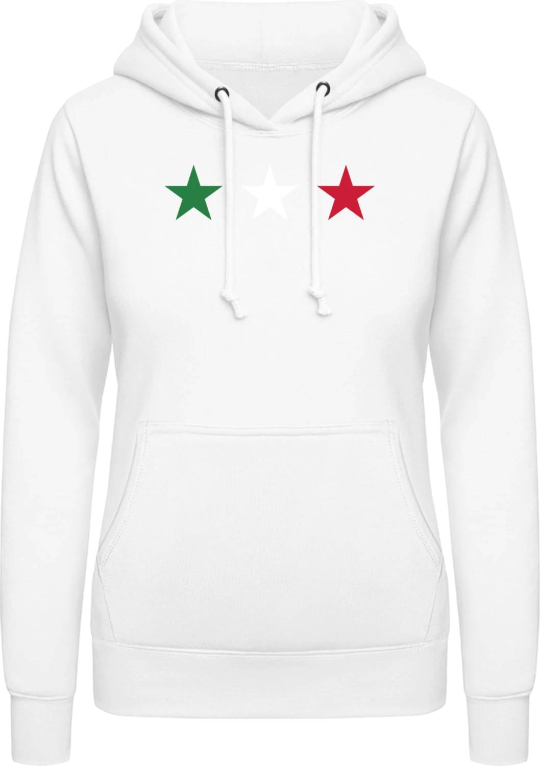 Italian Stars - Arctic white AWDis ladies hoodie - Front