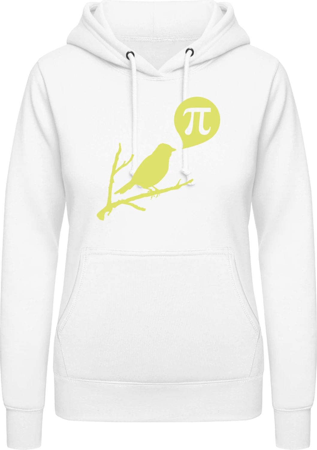 Bird Pi - Arctic white AWDis ladies hoodie - Front