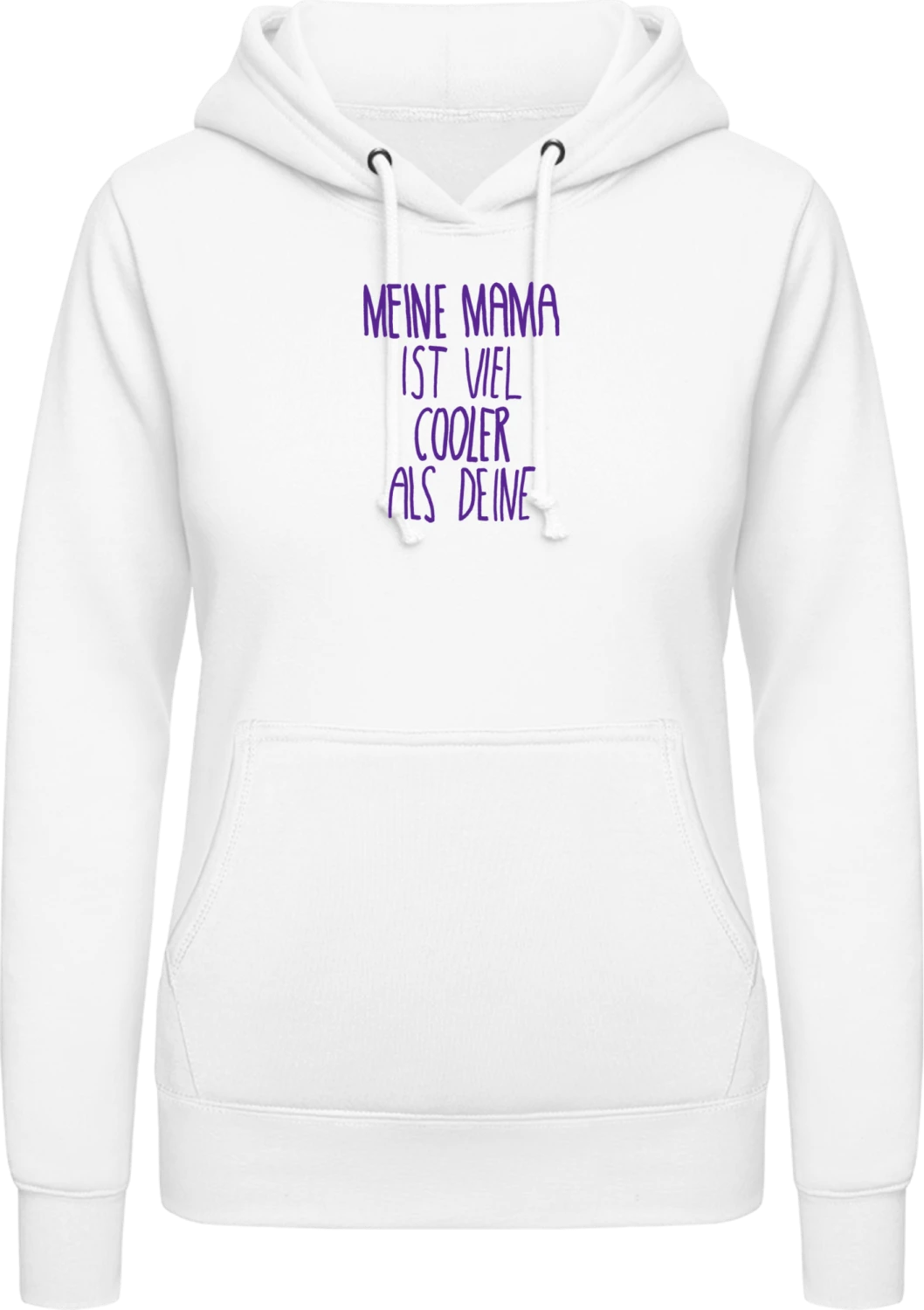 Meine mama ist viel cooler als deine - Arctic white AWDis ladies hoodie - Front