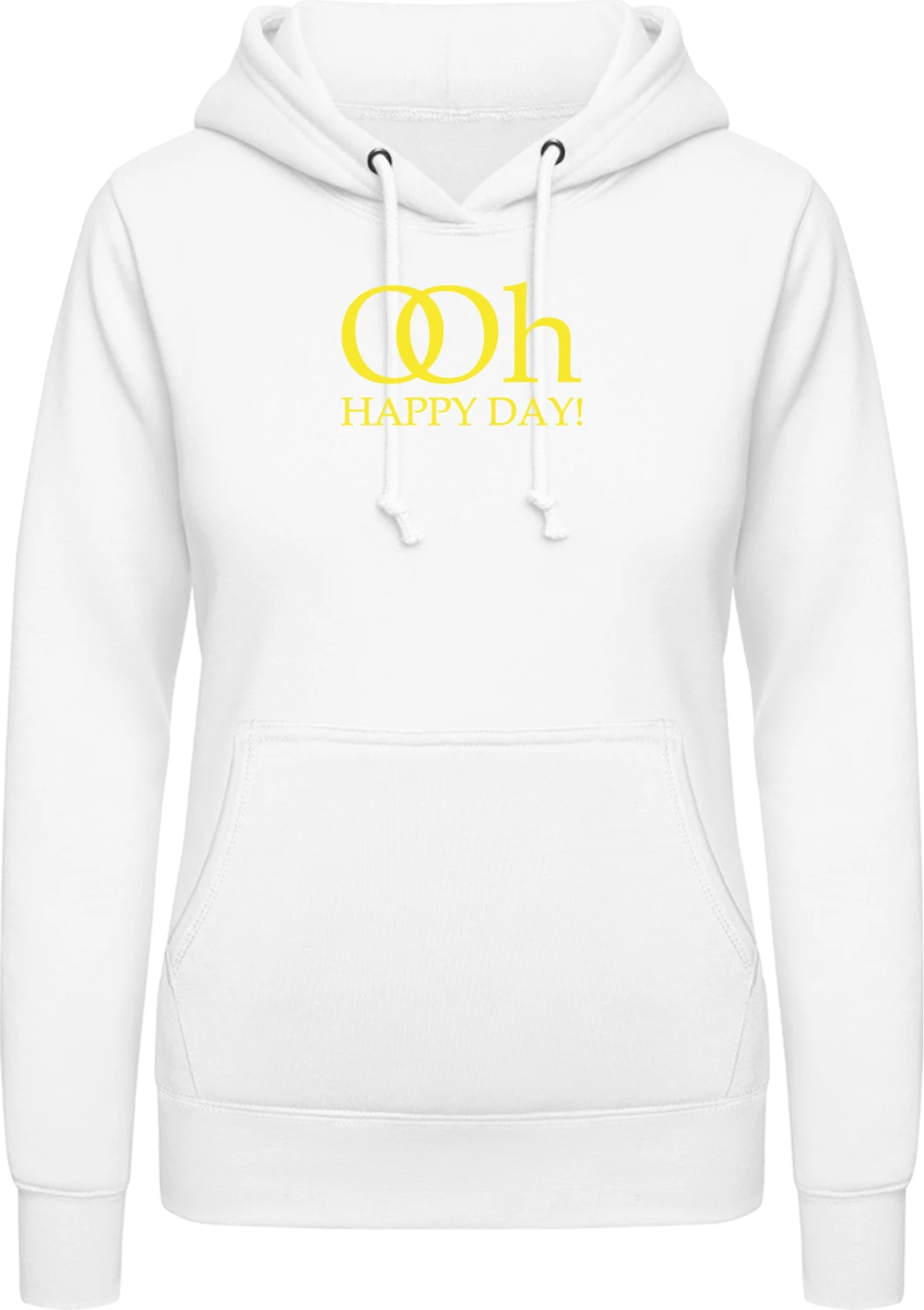 Oh Happy Day - Arctic white AWDis ladies hoodie - Front