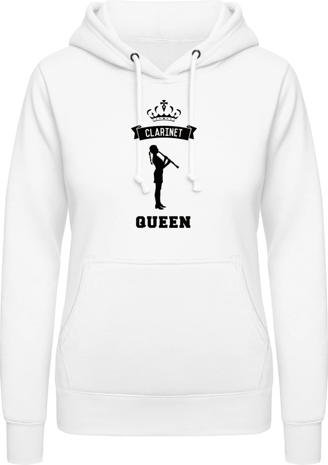 Clarinet Queen - Arctic white AWDis ladies hoodie - Front