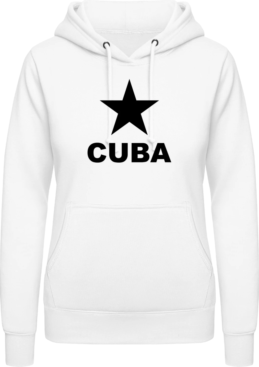 Cuba - Arctic white AWDis ladies hoodie - Front