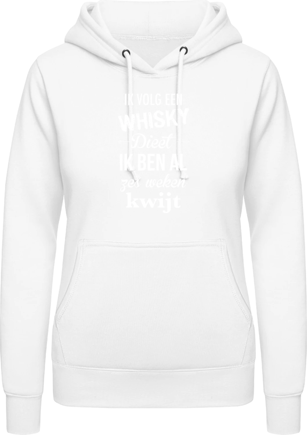 Ik Volg Een Whisky Diet - Arctic white AWDis ladies hoodie - Front