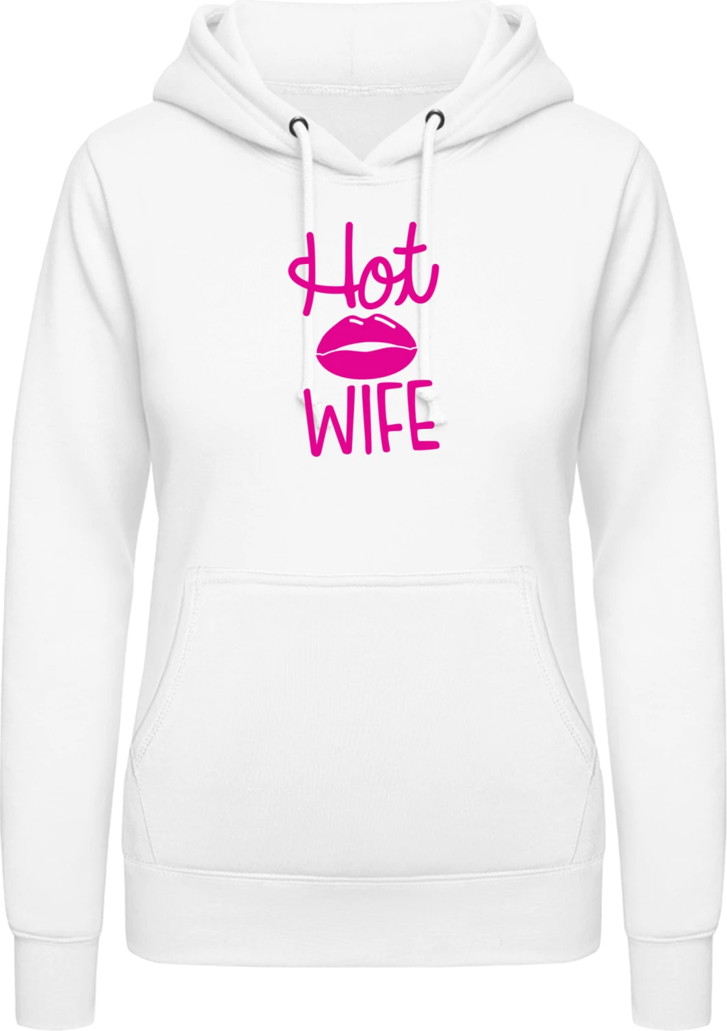 Hot Wife - Arctic white AWDis ladies hoodie - Front