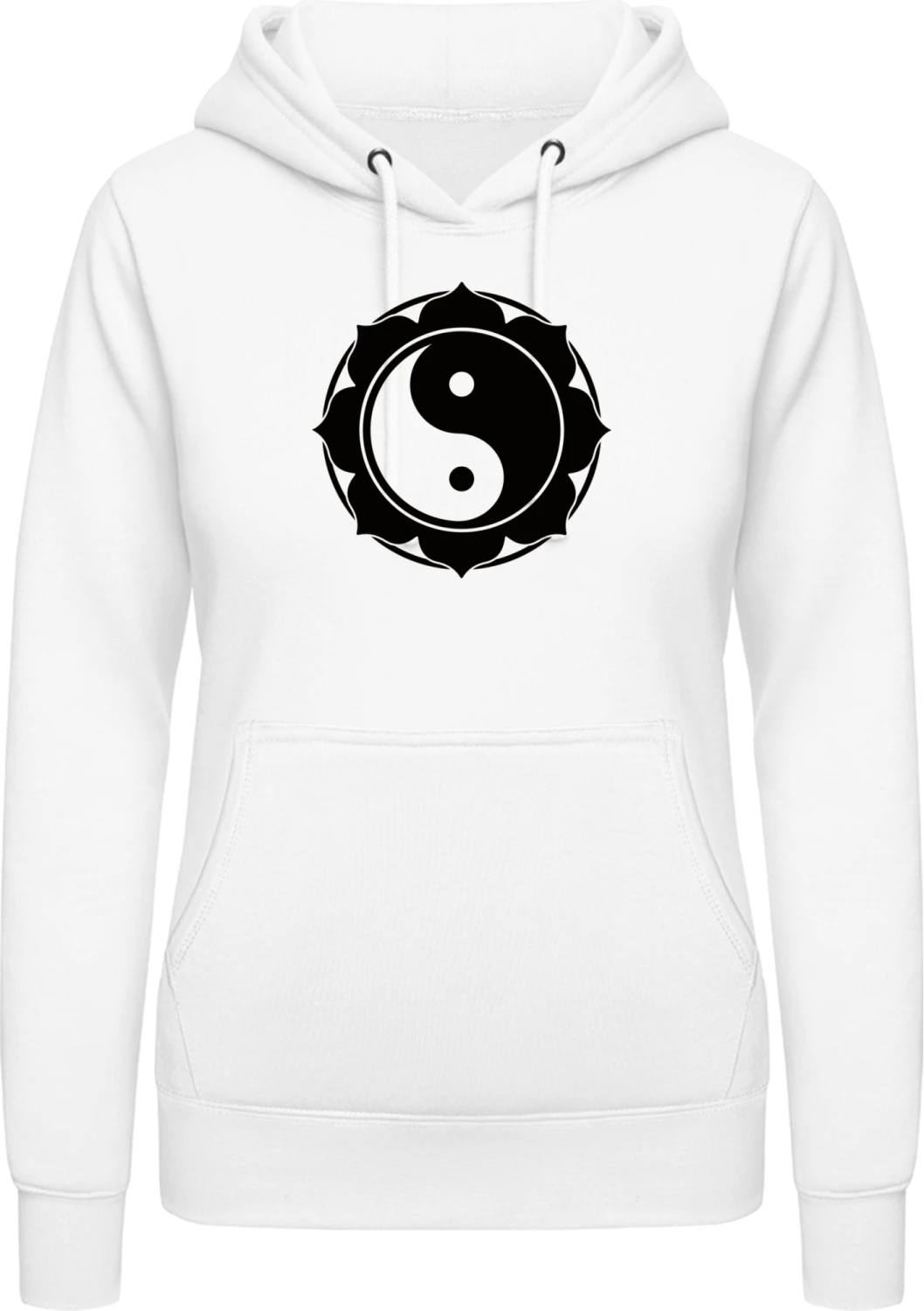 Yin And Yang Flower - Arctic white AWDis ladies hoodie - Front