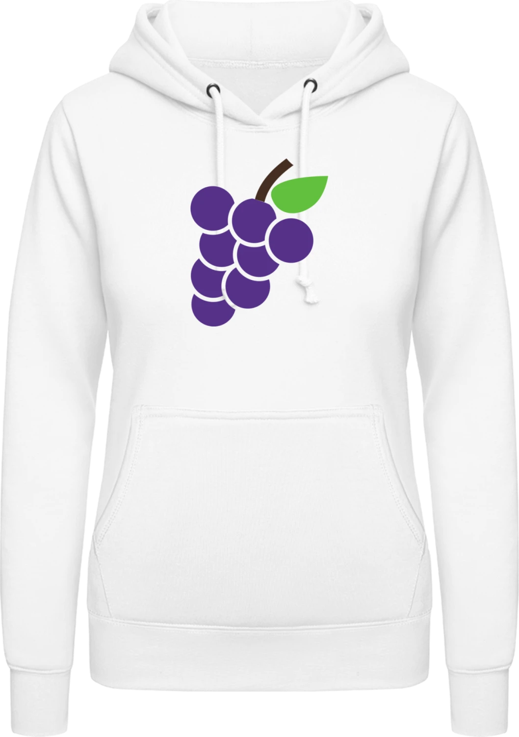 Weintrauben - Arctic white AWDis ladies hoodie - Front