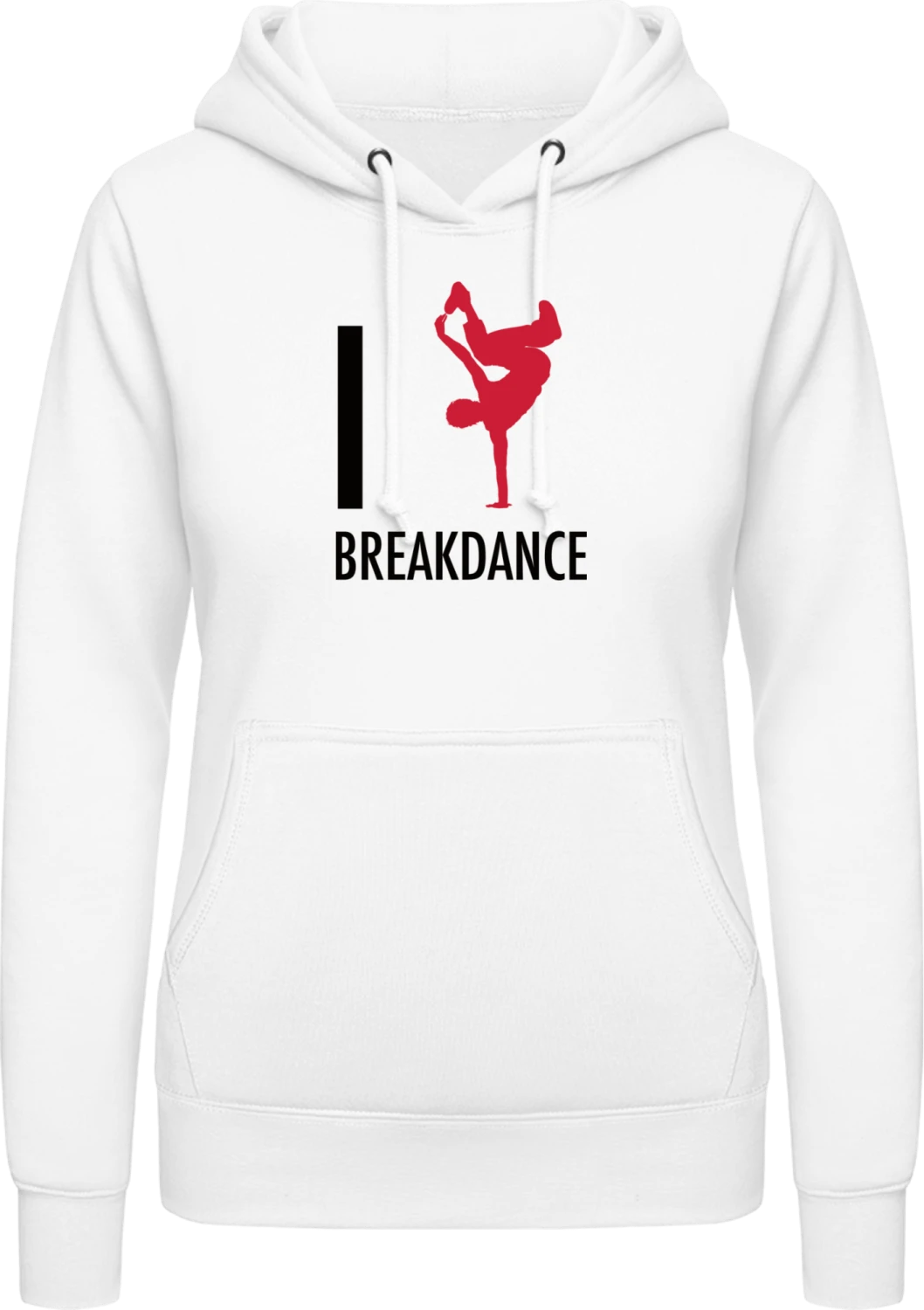 I Love Breakdance - Arctic white AWDis ladies hoodie - Front