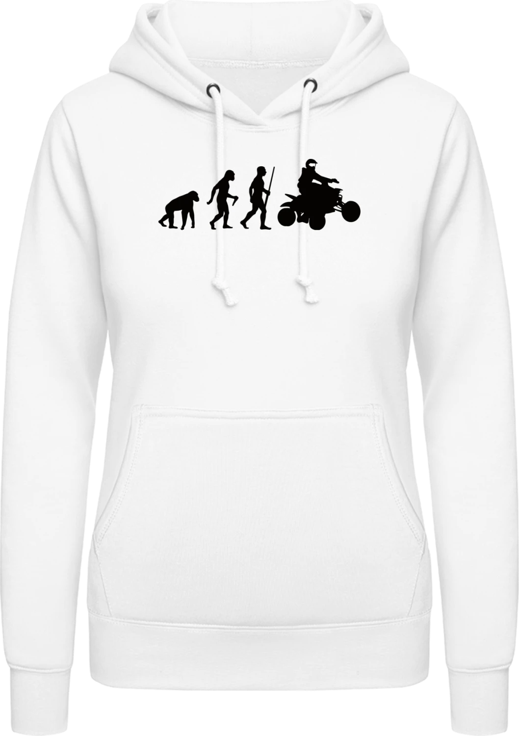 Quad Evolution - Arctic white AWDis ladies hoodie - Front