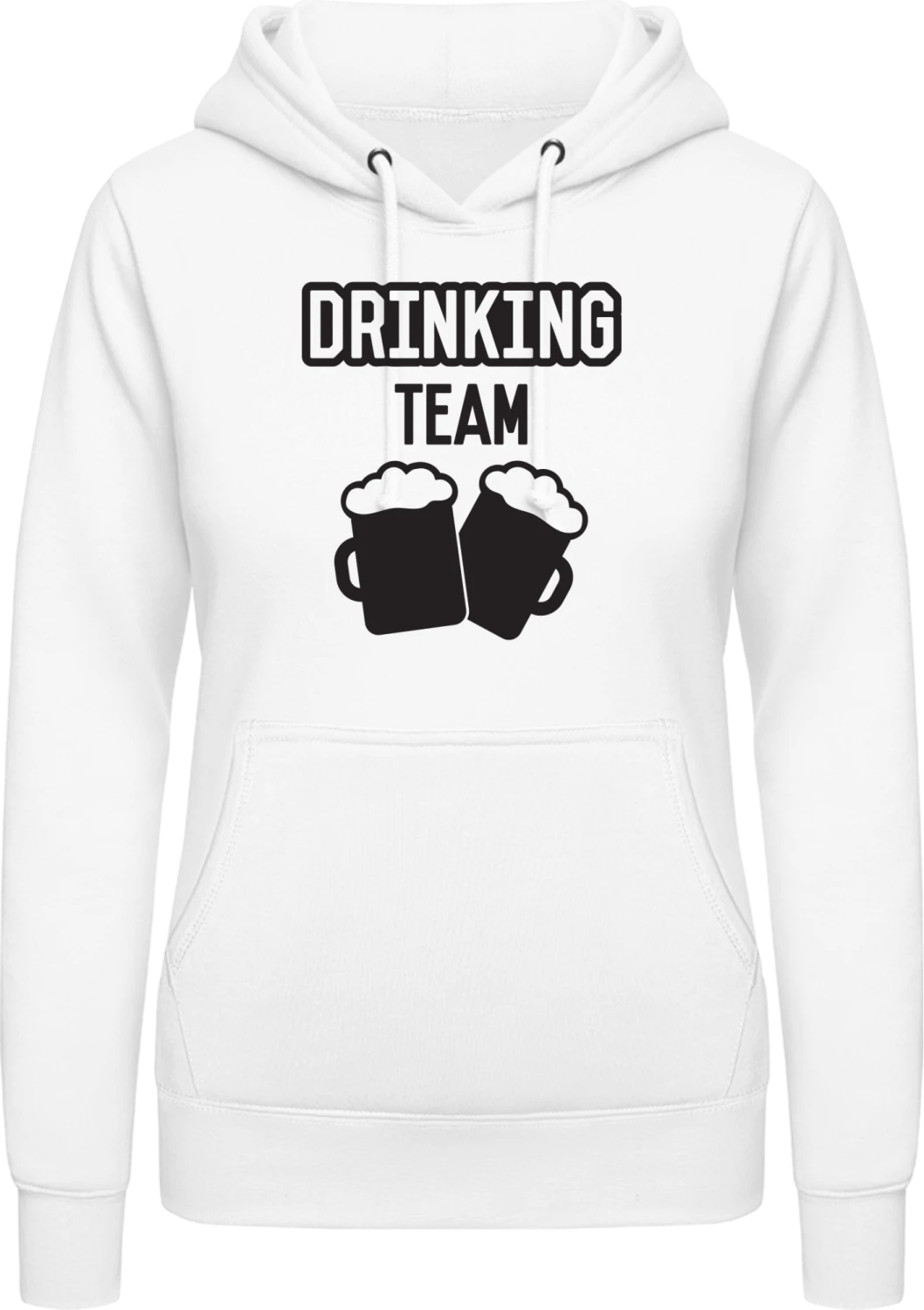 Beer Drinking Team - Arctic white AWDis ladies hoodie - Front