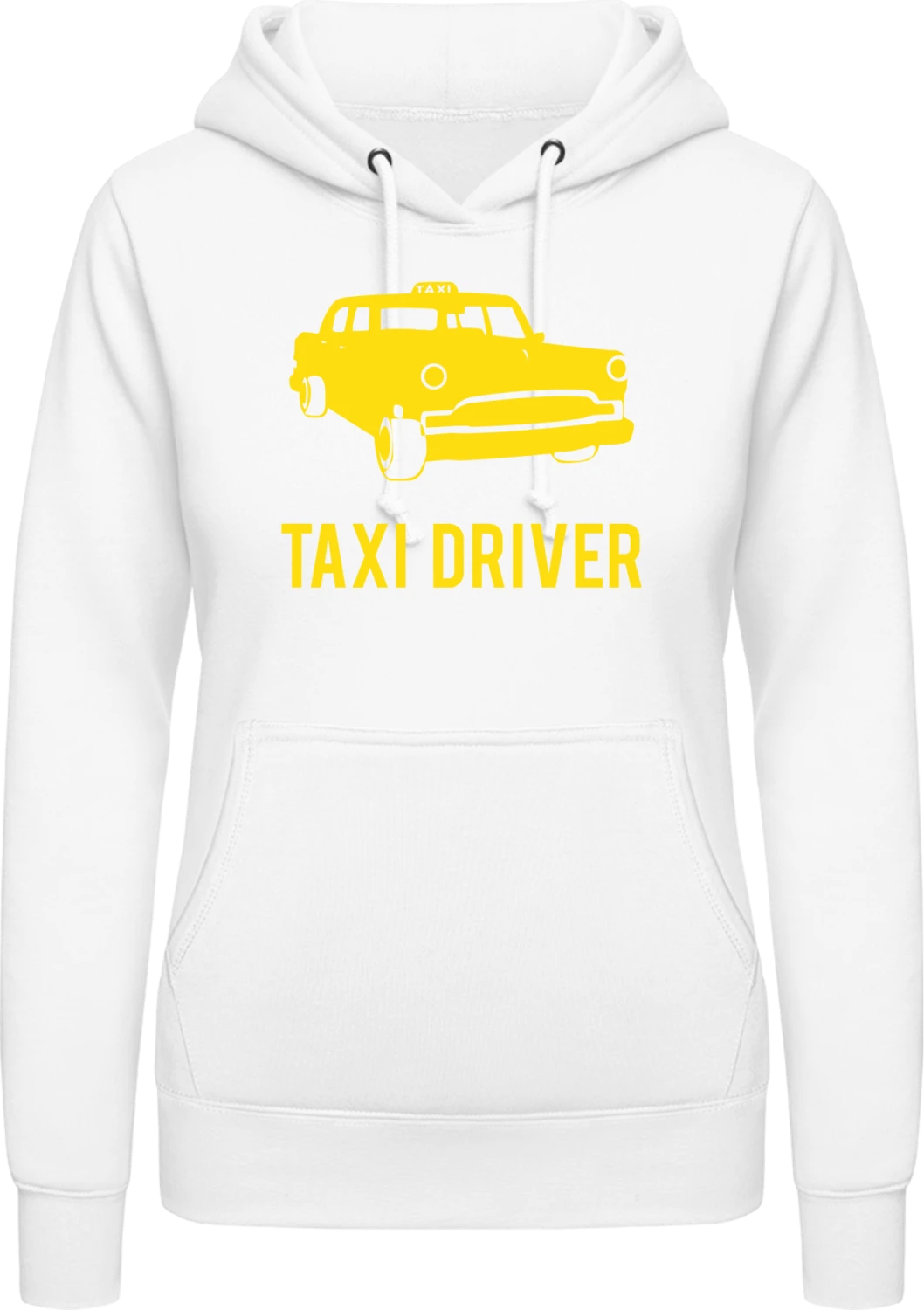 Taxi Driver Logo - Arctic white AWDis ladies hoodie - Front