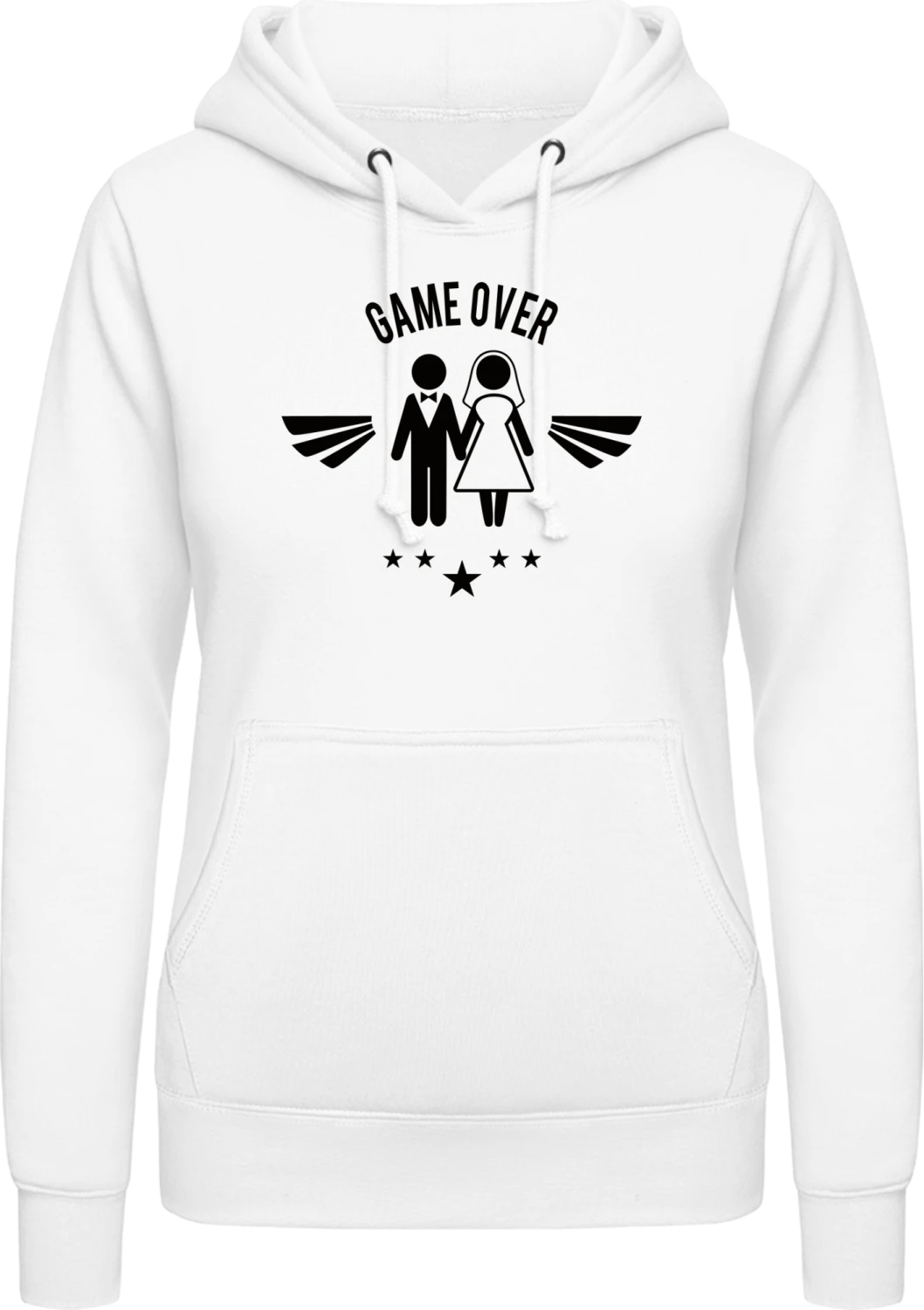 Game Over Hochzeit - Arctic white AWDis ladies hoodie - Front