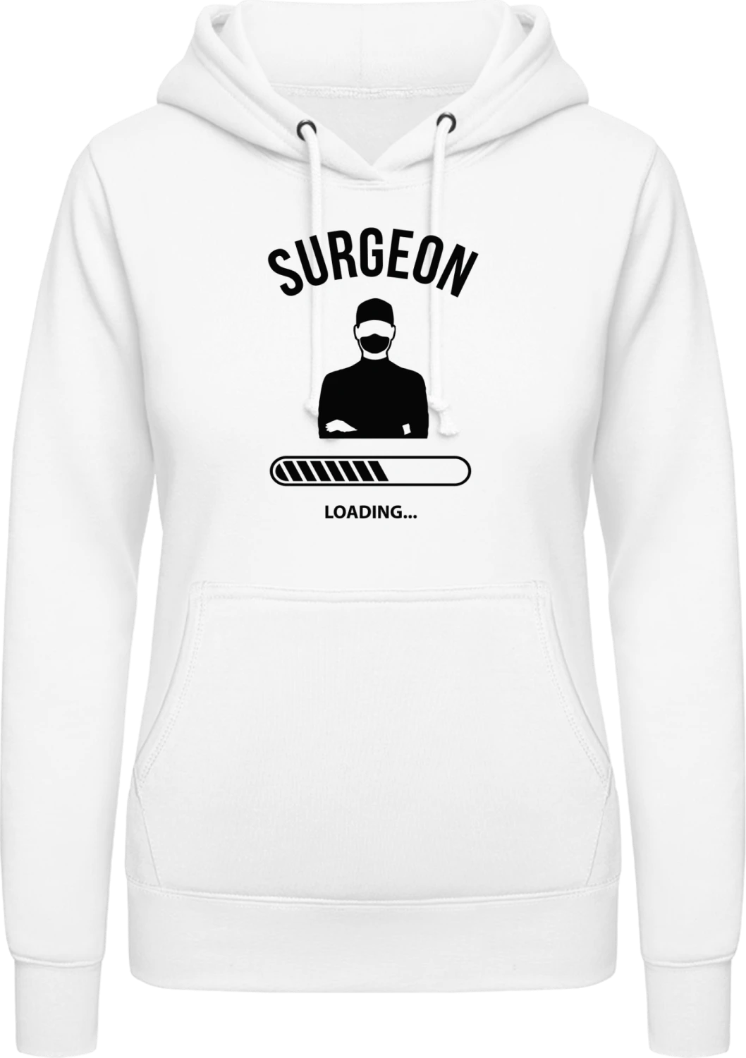 Surgeon Loading - Arctic white AWDis ladies hoodie - Front