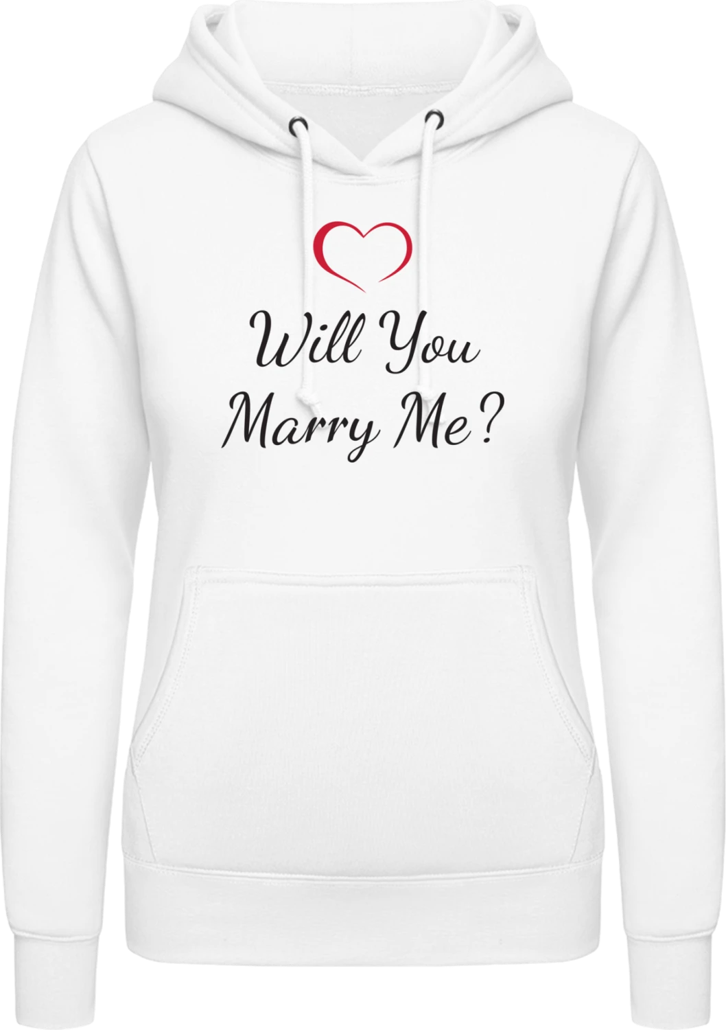 Will You Marry Me - Arctic white AWDis ladies hoodie - Front