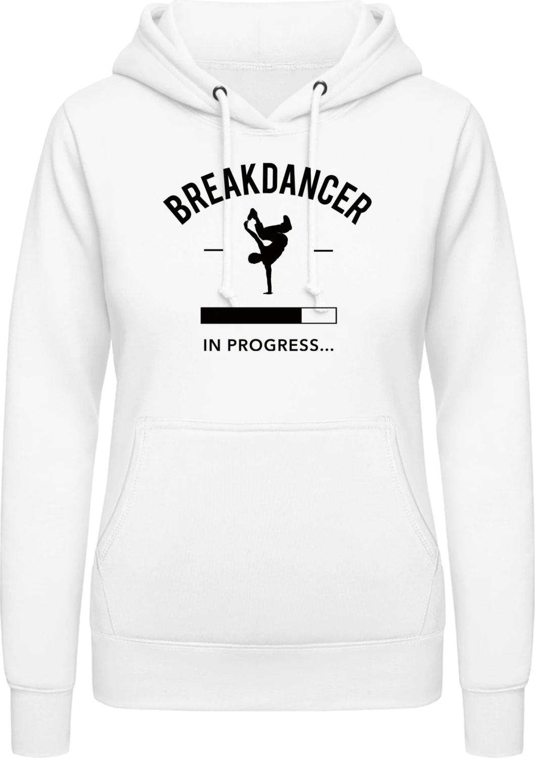 Breakdancer in Progress - Arctic white AWDis ladies hoodie - Front