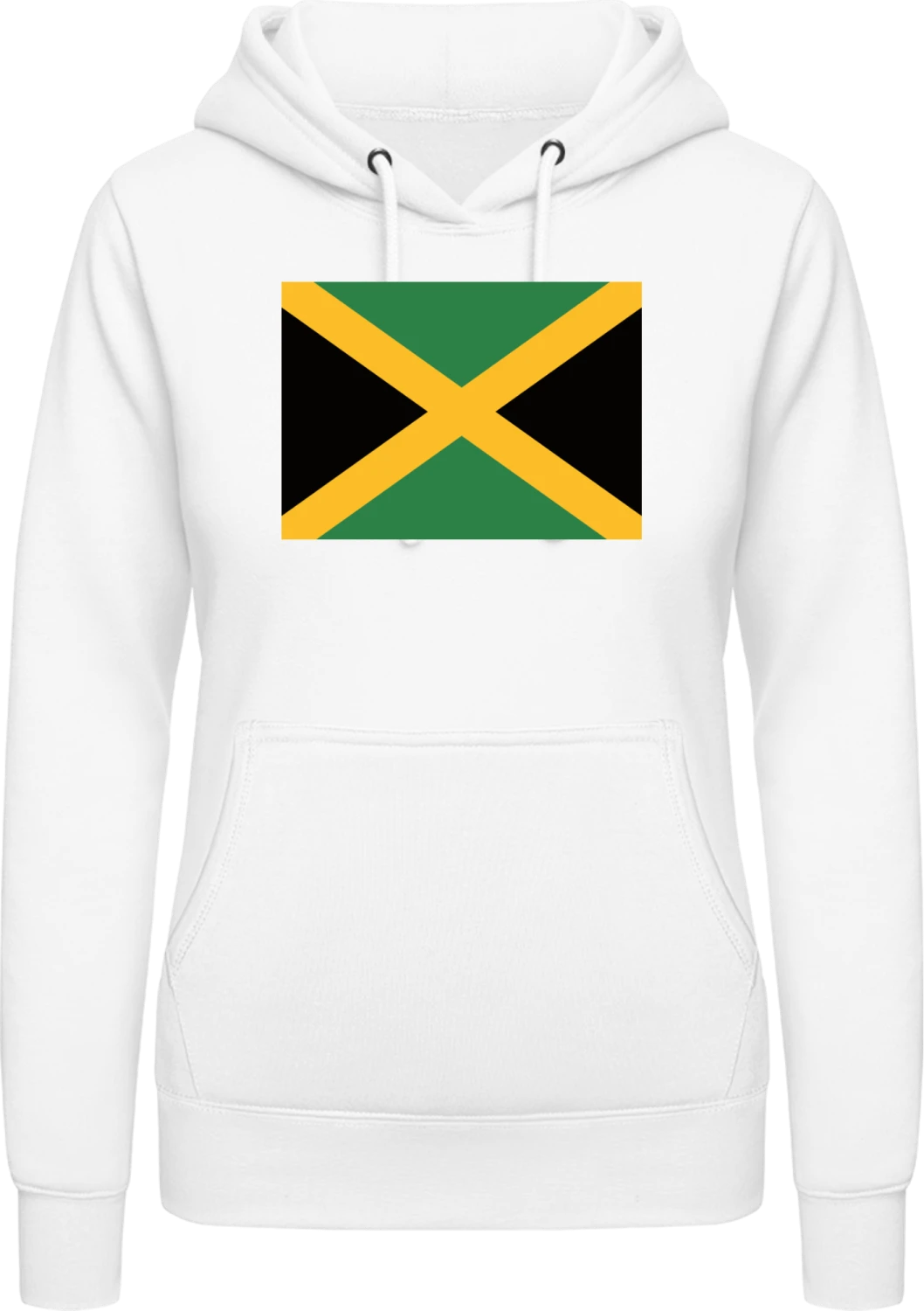 Jamaica Flag - Arctic white AWDis ladies hoodie - Front