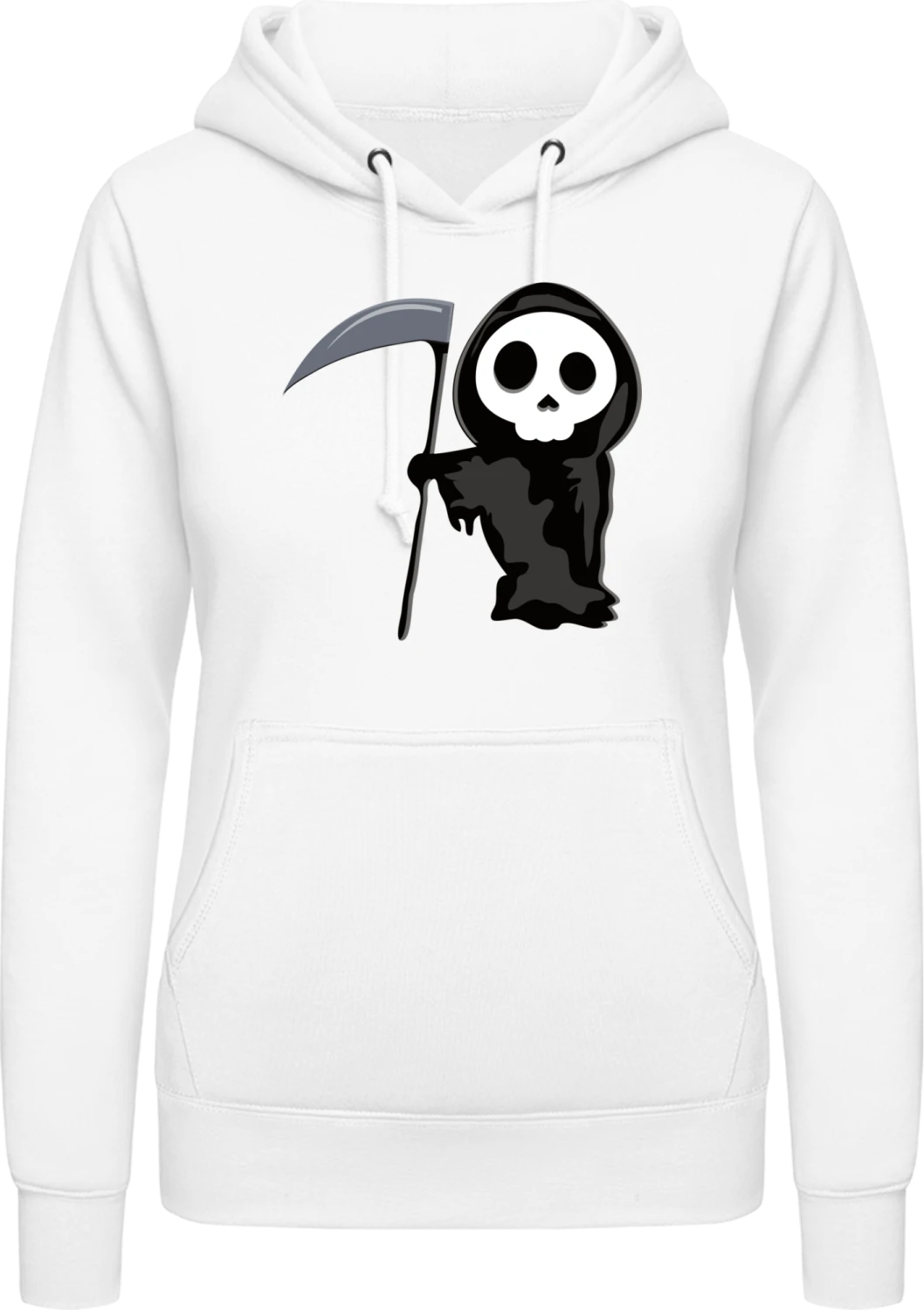 Death Comic Character - Arctic white AWDis ladies hoodie - Front