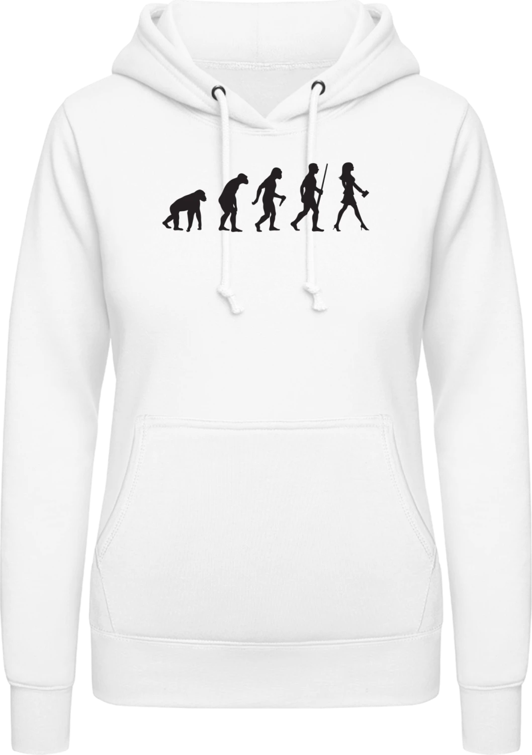 Woman Evolution - Arctic white AWDis ladies hoodie - Front