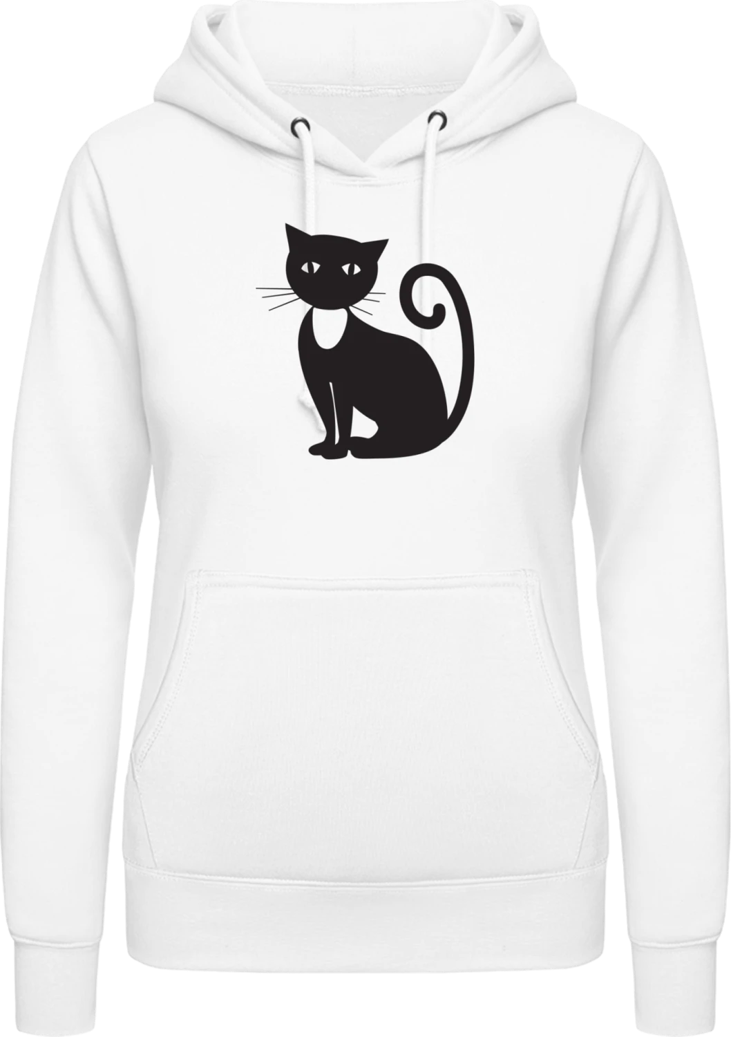 Katze Profile - Arctic white AWDis ladies hoodie - Front