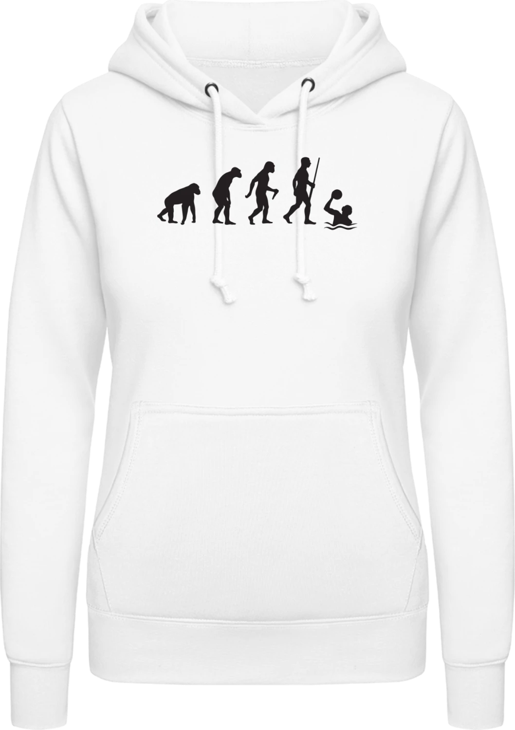 Water Polo Player Evolution - Arctic white AWDis ladies hoodie - Front