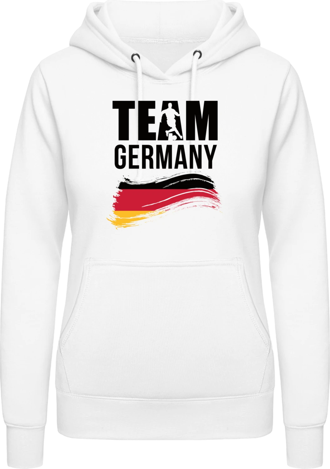 Team Germany Illustration - Arctic white AWDis ladies hoodie - Front