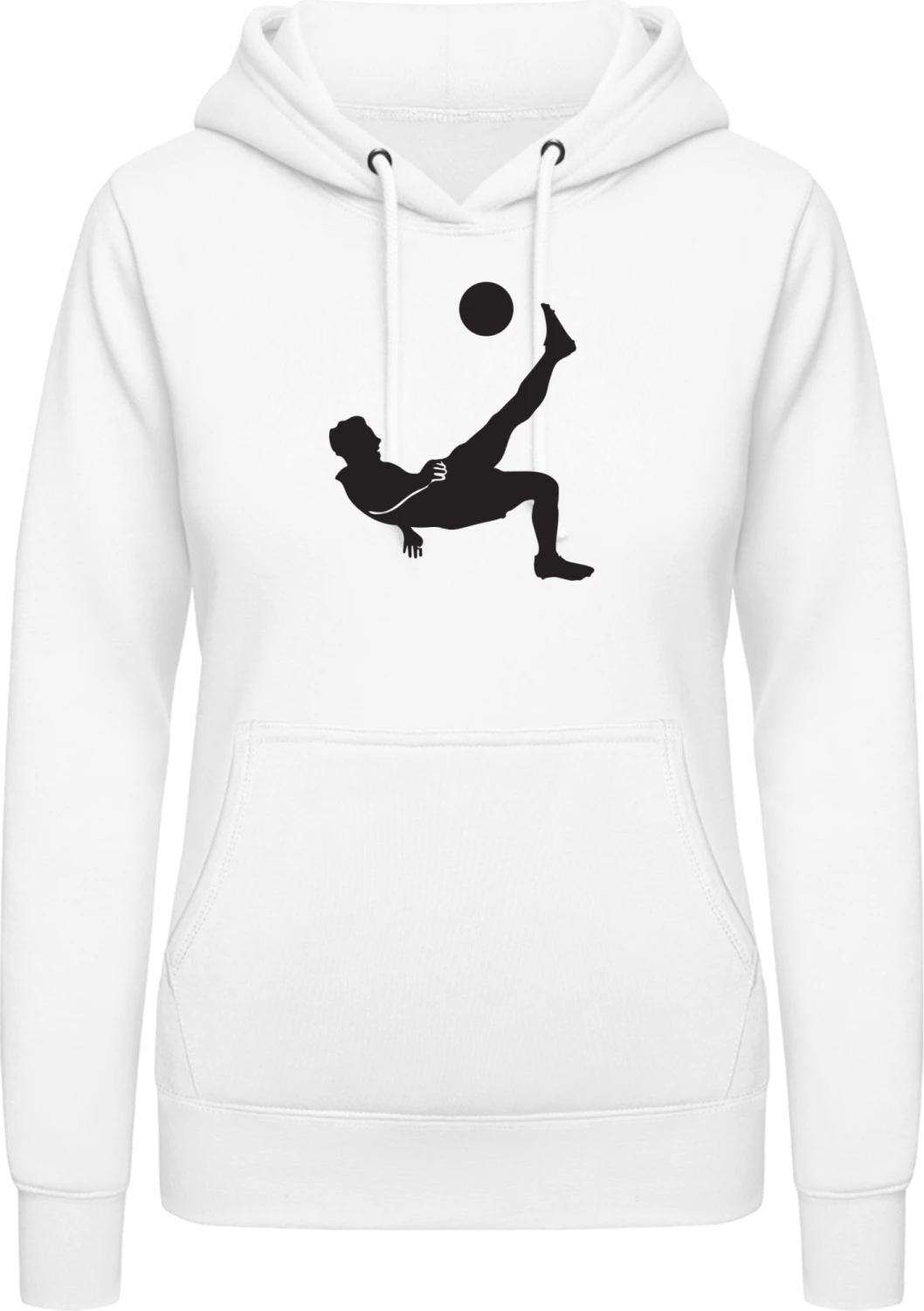 Kick Back Soccer Player - Arctic white AWDis ladies hoodie - Front