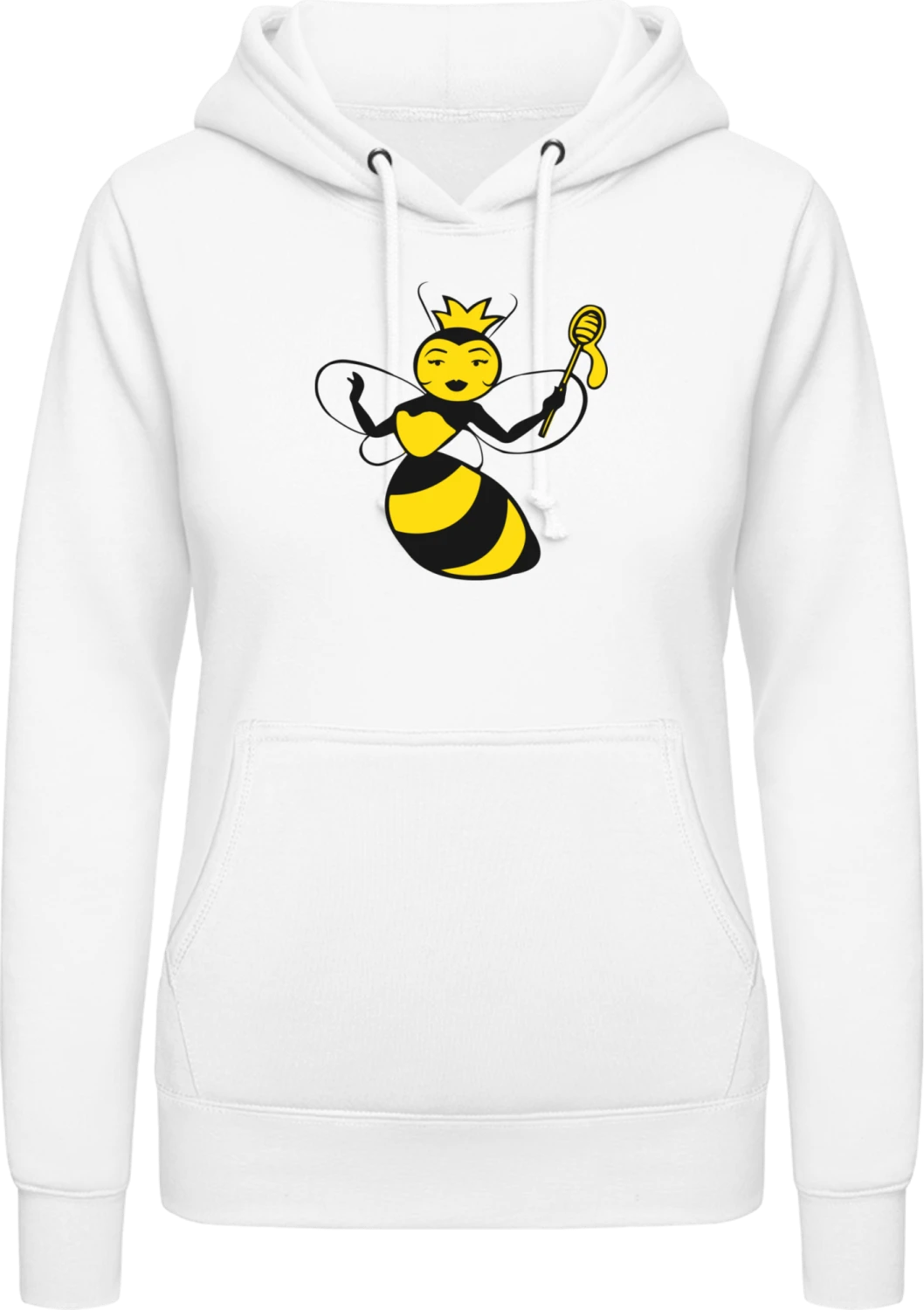 Bachelorette Bee - Arctic white AWDis ladies hoodie - Front