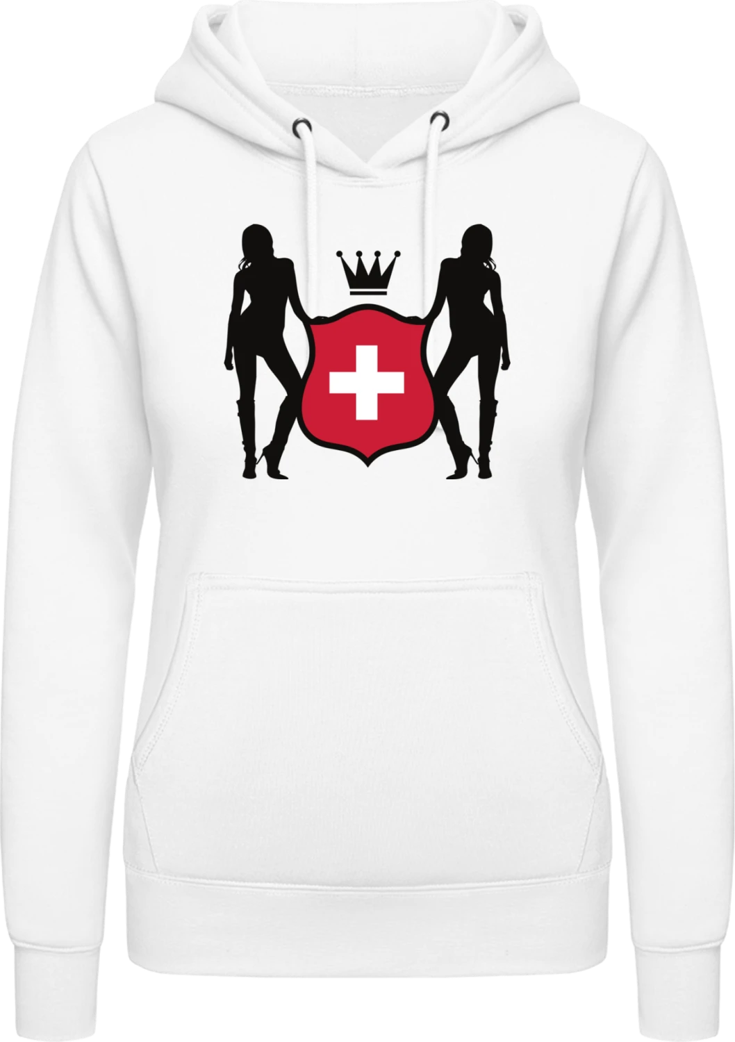 Switzerland Girls - Arctic white AWDis ladies hoodie - Front