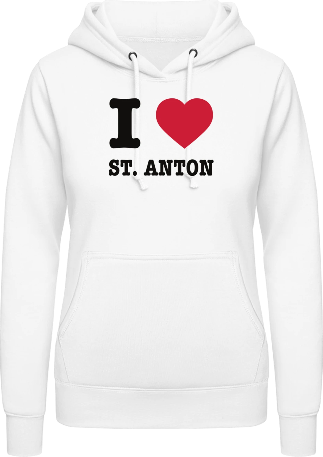 I Love St. Anton - Arctic white AWDis ladies hoodie - Front