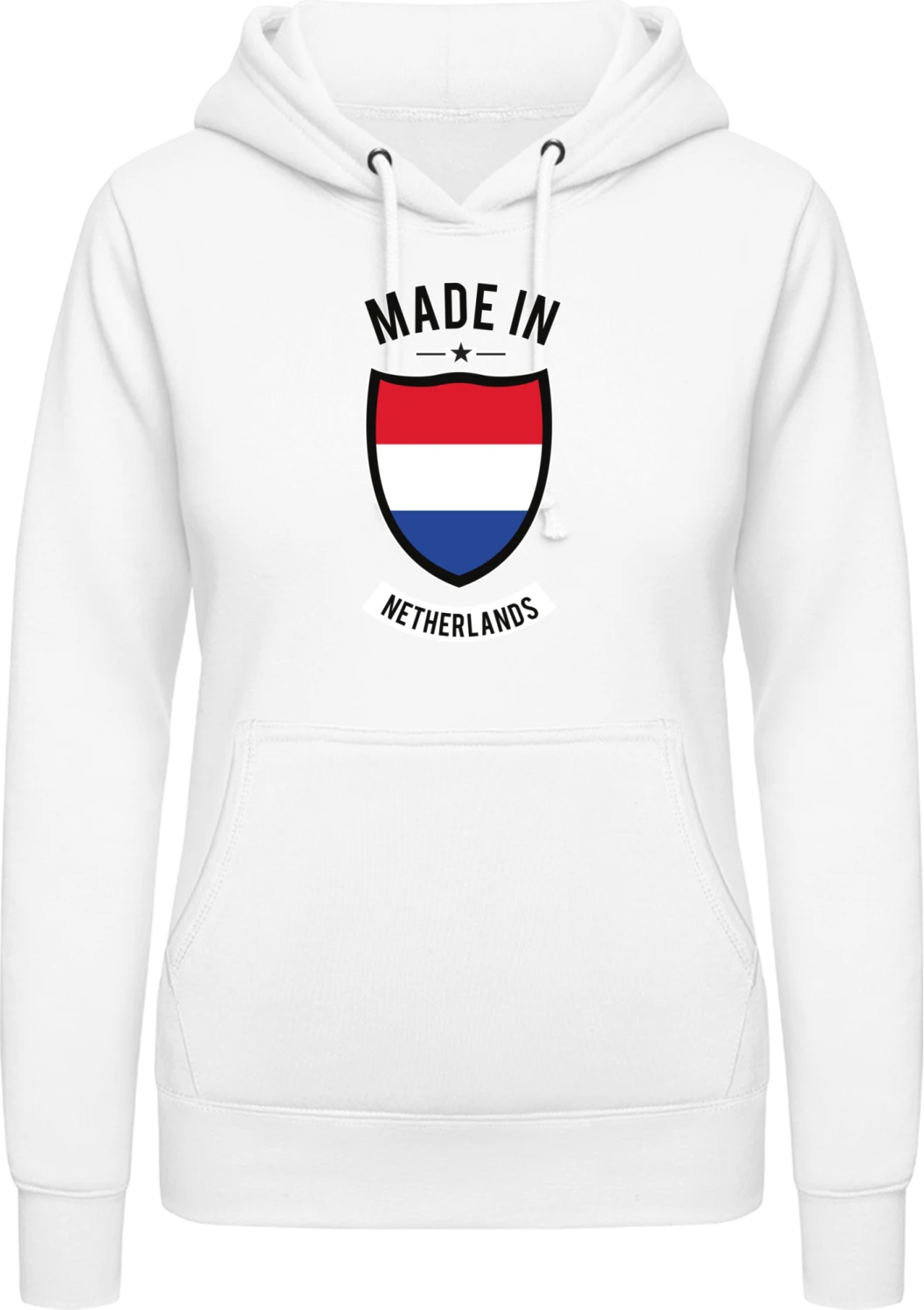 Made in Netherlands - Arctic white AWDis ladies hoodie - Front