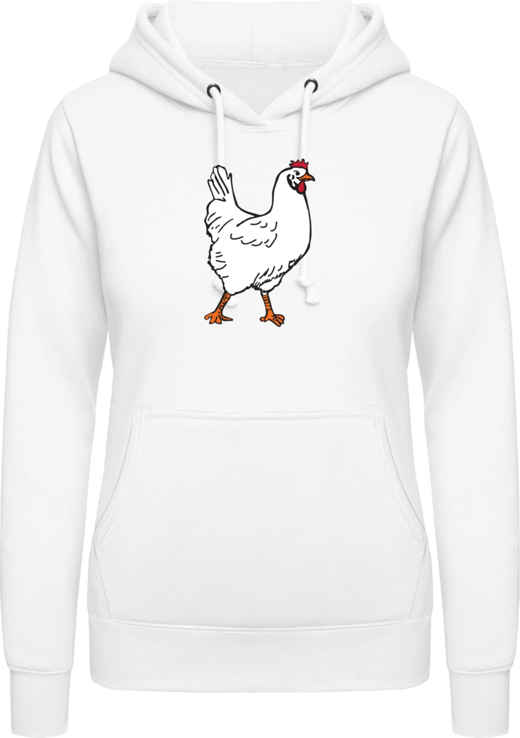 Hen Chicken - Arctic white AWDis ladies hoodie - Front