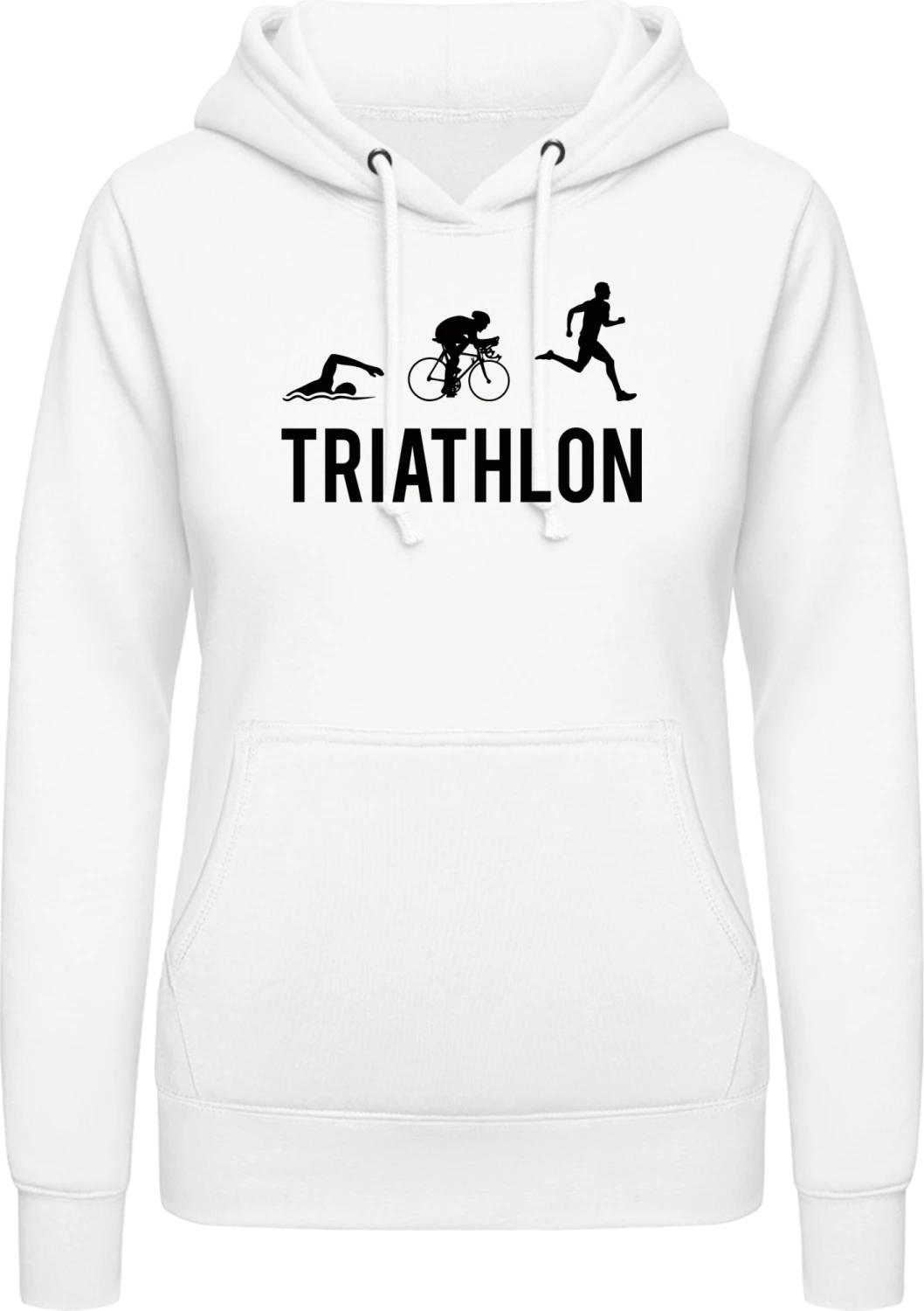 Triathlon Silhouette - Arctic white AWDis ladies hoodie - Front