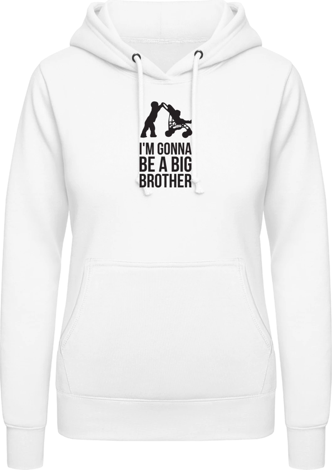 I'm Gonna Be A Big Brother - Arctic white AWDis ladies hoodie - Front