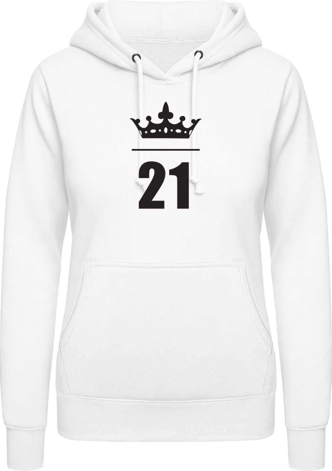 21 Years Royal - Arctic white AWDis ladies hoodie - Front