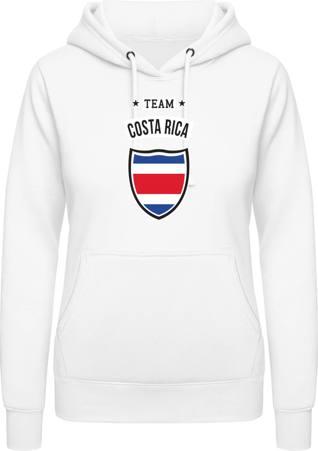 Team Costa Rica - Arctic white AWDis ladies hoodie - Front