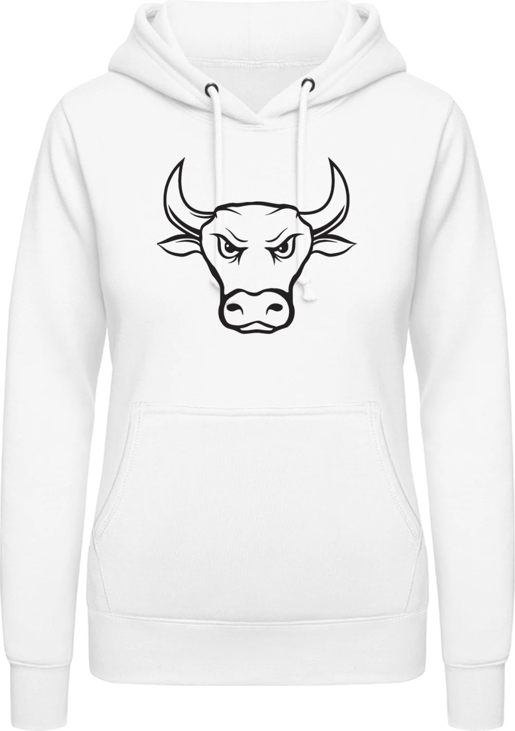 Angry Red Bull - Arctic white AWDis ladies hoodie - Front