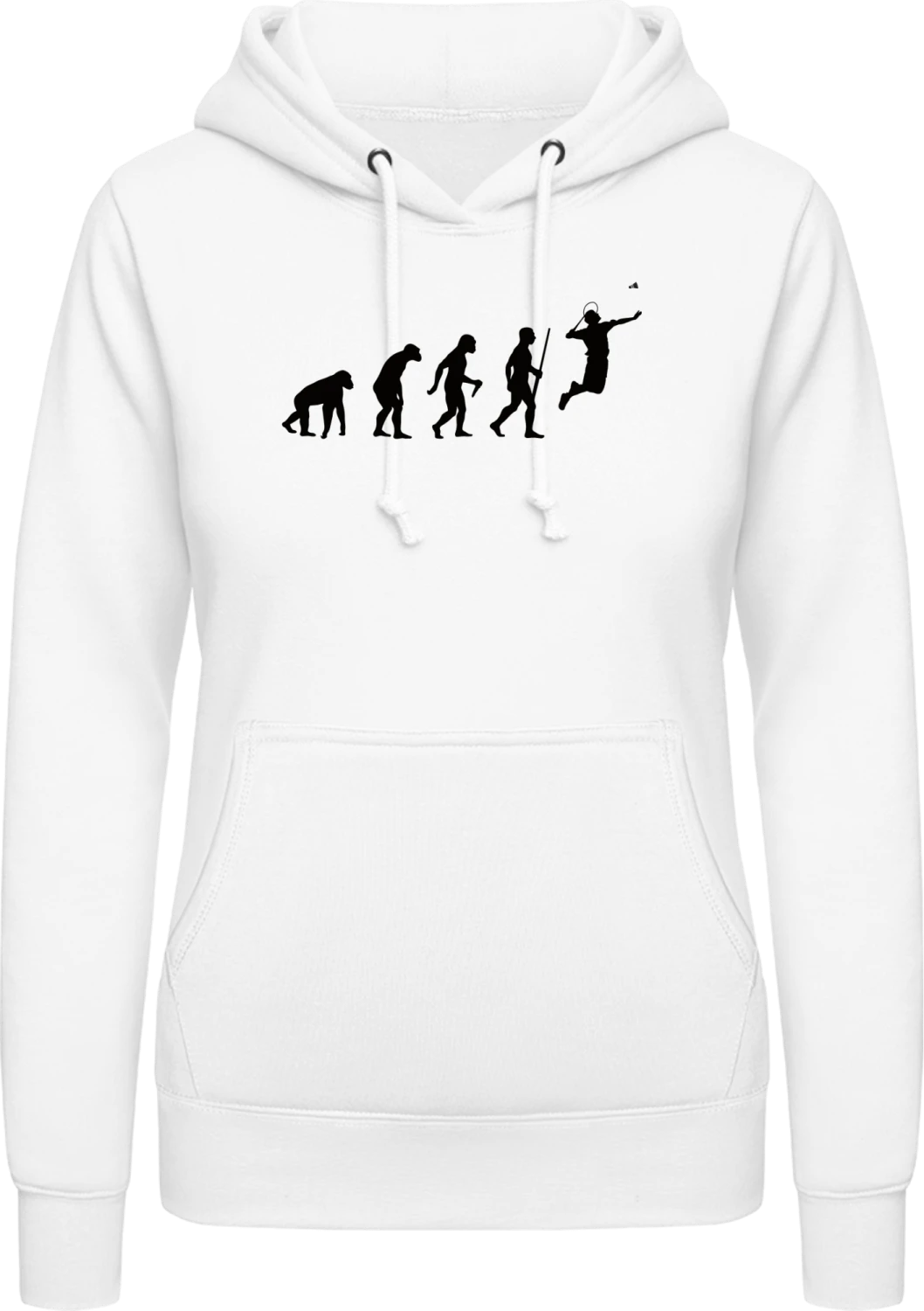 Badminton Evolution - Arctic white AWDis ladies hoodie - Front