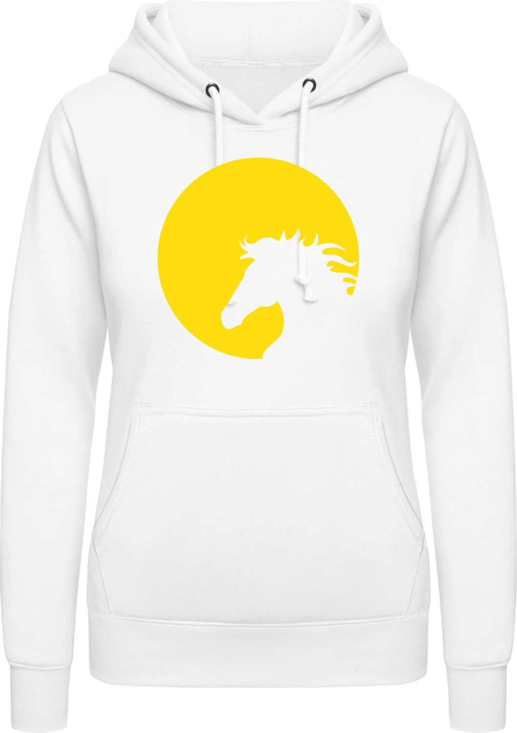 Horse In Moonlight - Arctic white AWDis ladies hoodie - Front