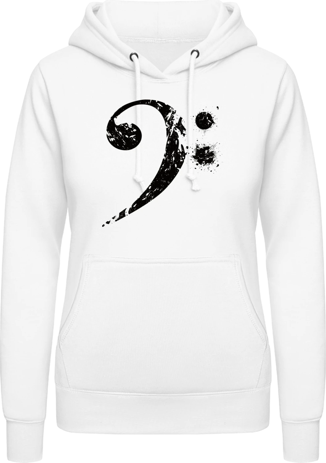 Bass Icon - Arctic white AWDis ladies hoodie - Front