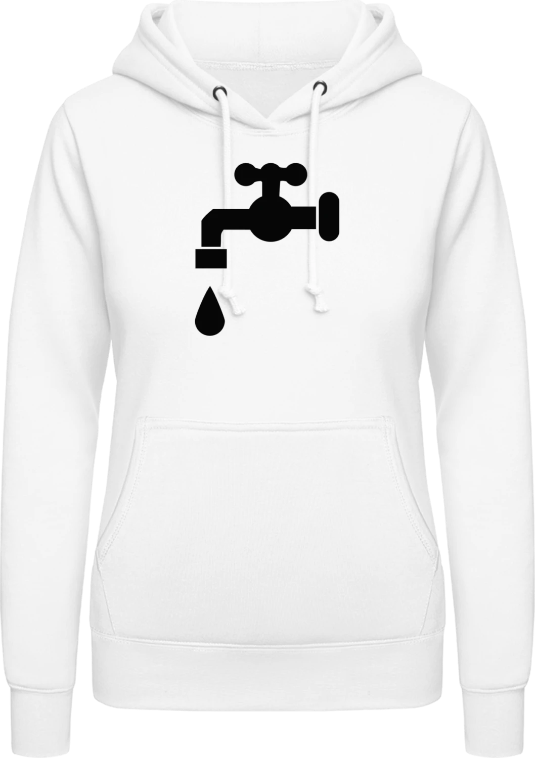 Wasserhahn - Arctic white AWDis ladies hoodie - Front