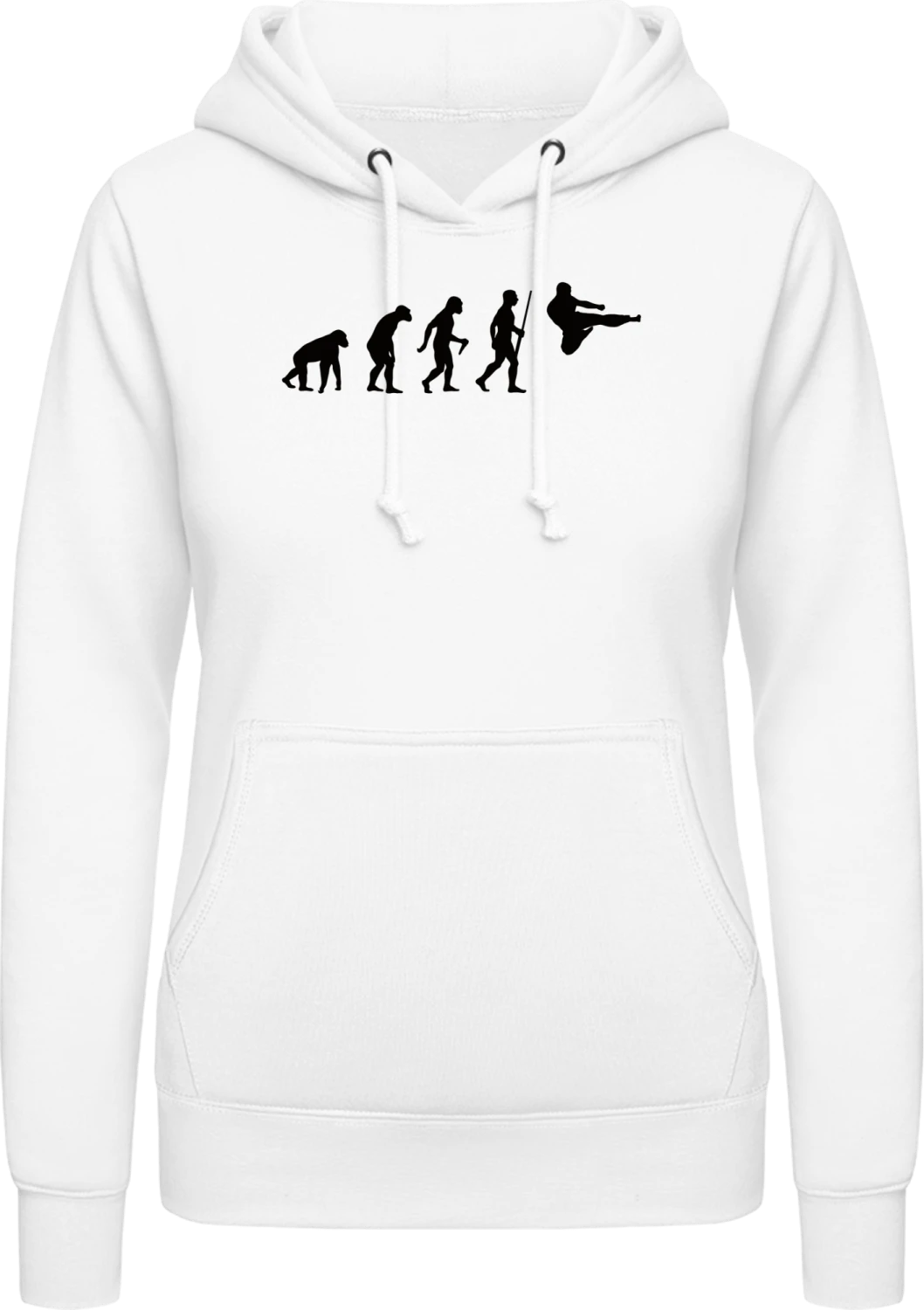 Karate Evolution - Arctic white AWDis ladies hoodie - Front