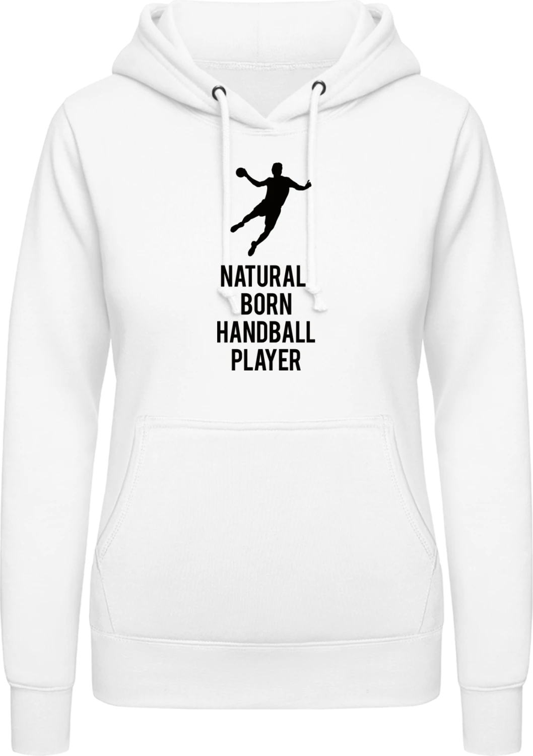 Natural Born Handball Player - Arctic white AWDis ladies hoodie - Front