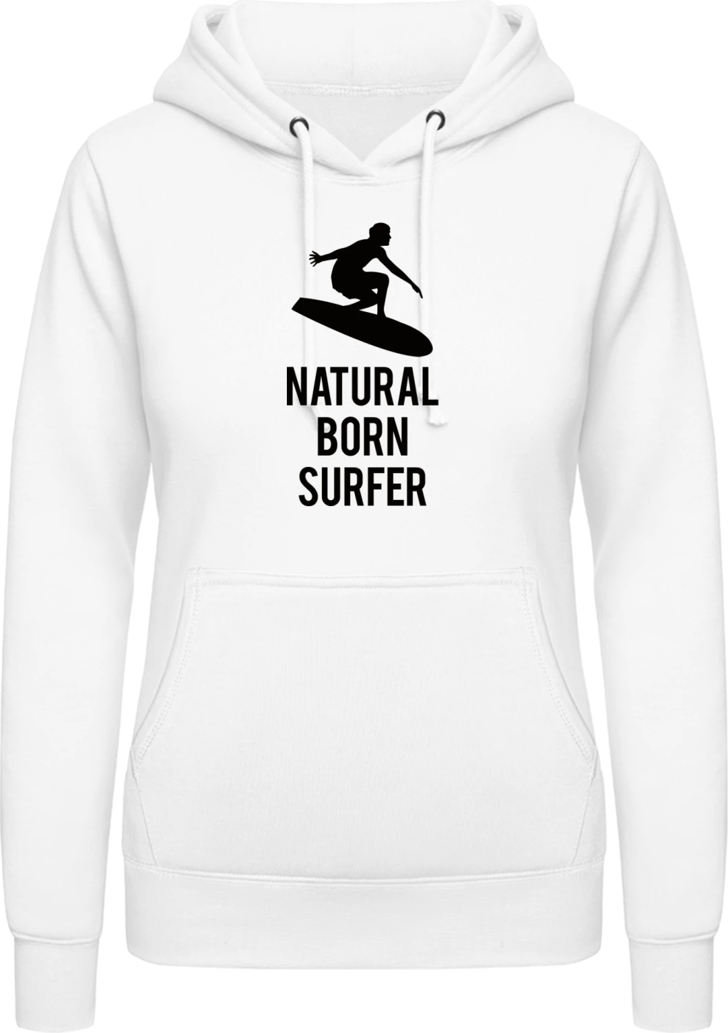 Natural Born Wave Surfer - Arctic white AWDis ladies hoodie - Front